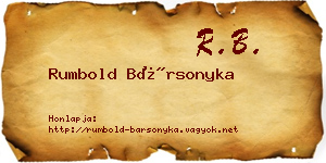 Rumbold Bársonyka névjegykártya